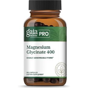 Gaia PRO Magnesium Glycinate 400 - Sleep Support & Stress Relief - Support for Nervousness - with Magnesium - 180 Capsules (60 Servings) in Saudi Arabia