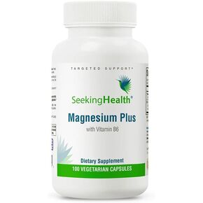 Seeking Health Magnesium Plus, Physician Formulated Vitamin B6 Plus Magnesium Supplement, Supports Better Sleep, Mood Support, Vegetarian Capsules (100 Capsules) in Saudi Arabia