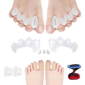 مجموعة مصحح ورم فواصل أصابع القدم من LOSKIA، فواصل أصابع القدم للرجال والنساء، أداة تمليس أصابع القدم الكبيرة - لأصابع القدم المطرقة، وأصابع القدم المتداخلة، والأورام (متوسطة) in Kuwait