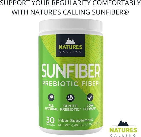 NATURE'S CALLING مكمل الألياف الطبيعية بالكامل | لطيف | غير معدل وراثيًا | منخفض فودماب | صن فايبر | البريبايوتيك، 30 حصة (7.4 أونصة) in Saudi Arabia