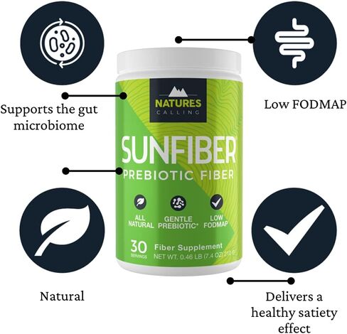 NATURE'S CALLING مكمل الألياف الطبيعية بالكامل | لطيف | غير معدل وراثيًا | منخفض فودماب | صن فايبر | البريبايوتيك، 30 حصة (7.4 أونصة) in Saudi Arabia