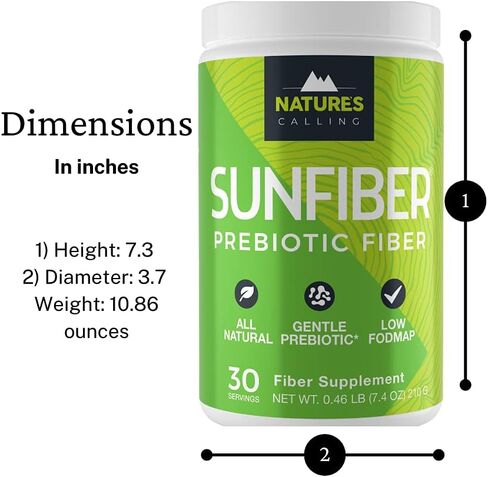 NATURE'S CALLING مكمل الألياف الطبيعية بالكامل | لطيف | غير معدل وراثيًا | منخفض فودماب | صن فايبر | البريبايوتيك، 30 حصة (7.4 أونصة) in Saudi Arabia