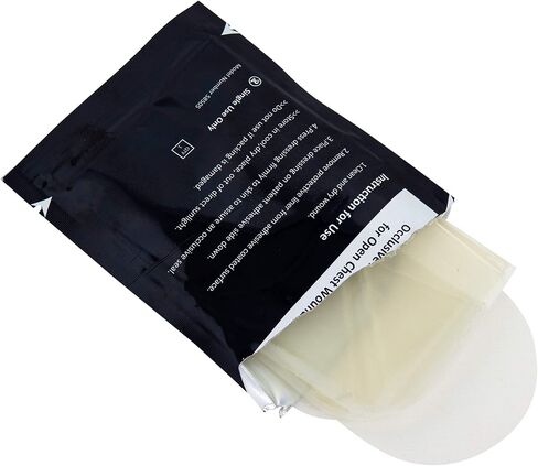 LINE2design Chest Seal - EMS Trauma Kits Emergency Medical Occlusive Chest Seal Dressing - First Aid Latex-Free Open Chest Wound First Responders Trauma Care Rescue Bandage - Pack of 2 in Saudi Arabia