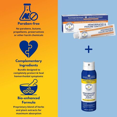 Doctor Butler's Advanced Hemorrhoid & Fissure Ointment – Lidocaine Hemorrhoid Treatment and Fissure Treatment Extra Strength Formula, Heals and Provides Fast Pain and Itch Relief* (1.5 oz.) in Kuwait