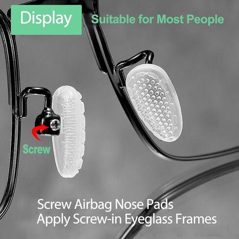 Eyeglasses Nose Pads,Omnful 10 Pairs Glasses Nose Pads Replacement Repair Tools Kit with Air Chamber Silicone Nose Pads,Nose Piece Screws,3 in 1 Mini Screwdriver for Eye Glasses and Sunglasses in Saudi Arabia