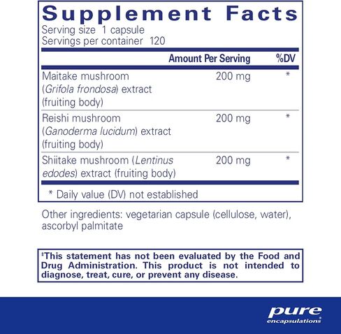 Pure Encapsulations M/R/S Mushroom Formula | Hypoallergenic Supplement Promotes Immune Health and Provides Broad-Spectrum Physiological Support | 120 Capsules in Saudi Arabia