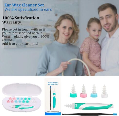 KDO Q-Grips Earwax Remover Silicone Ear-Wax-Removal-Tool Safe Soft Ear Cleaner Spiral Smart Earwax Removal Kit Reusable Q Grip Ear Wax Removal Kit 16 Tips Ear Wax Remover for Adults Kids Humans in Kuwait