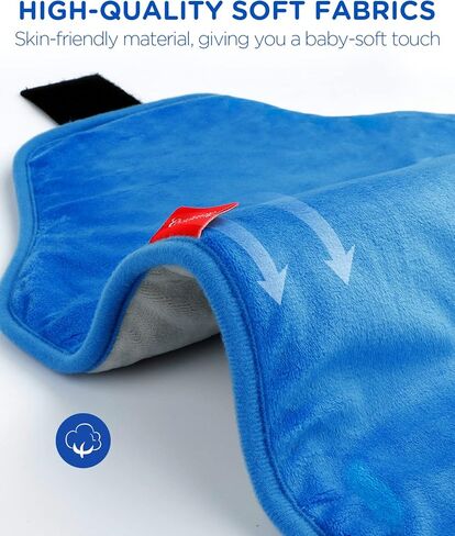 [Upgraded] Comfytemp Heating Pad for Back Pain Relief, Extra Large Electric Heated Back Wrap with Adjustable Strap, 3 Heat Settings with 2 Auto-Off, Machine-Washable, 21"x10" Inch (Blue) in Saudi Arabia