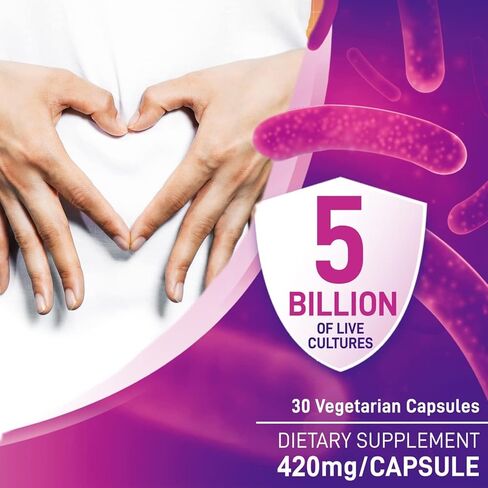 Probiotics for Digestive & Immune Health, Saccharomyces Boulardii Probiotic Capsules for Women & Men- 5 Billion CFUs - Gluten-Free - Non-GMO (30 Capsules, 30 Servings) in Kuwait