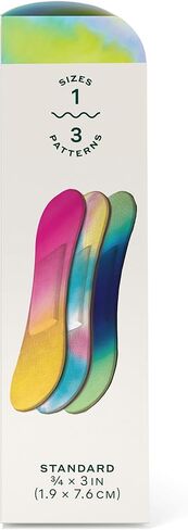 حزمة إعادة تعبئة ضمادات Welly - شارات شجاعة، ضمادات قماشية مرنة لاصقة، أشكال قياسية، أنماط صبغ ربطة عنق ملونة - 24 قطعة، 4 عبوات in Kuwait