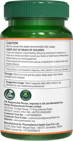 Pure Nutrition Amla Extract 1000mg. (Equivalent to 8000mg Amla Fruit Powder) Non GMO | 120 Veg Caps. in Kuwait