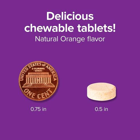 Webber Naturals Vitamin C+D3, 200 Chewable Orange Tablets, 1,000 mg of Vitamin C with 1,000 IU of Vitamin D3 Per Serving, Bones, Teeth, Immune and Antioxidant Support, Non GMO, Dairy & Gluten Free in Saudi Arabia