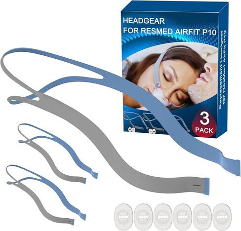 أغطية رأس AirFit P10 لـ ResMed، 3 عبوات من أغطية الرأس لـ ResMed CPAP تزود بأشرطة أغطية الرأس لأغطية الرأس ResMed AirFit P10 CPAP (مع مشابك) in Kuwait