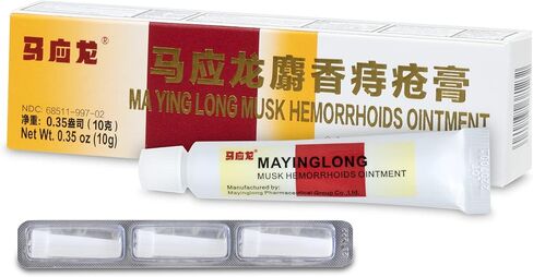Mayinglong Musk Hemorrhoids Ointment Ointment - (US English Label) Helps Relieve Itching, Burning, Pain or Discomfort Fast, 0.35 Ounce (Pack of 3) in Saudi Arabia