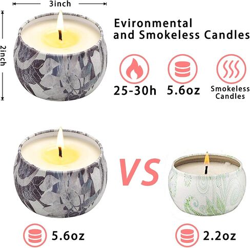 4 Pack Scented Candles Gifts for Women, 4.4 Ounce Christmas Gifts Large Tin Candles Soy Wax Aromatherapy Candles for Home Scented, Lavender Candle Set Gifts for Mom in Saudi Arabia