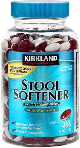 Kirkland Signature Stool Softener Docusate Sodium 100 Mg, 800 Softgels/2Bottle in Saudi Arabia