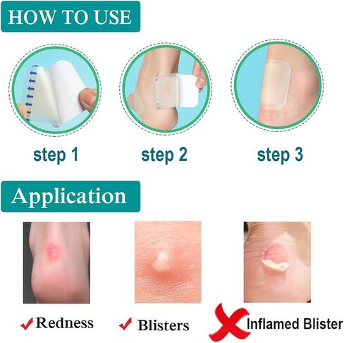Blister Bandages, Blister Pads (15PCS) Gel Blister Cushions, Blister Pads, Hydrocolloid Seal Adhesive Bandages for Fingers, Toes, Heel Blister Prevention & Recovery (Square-15pcs) in Kuwait