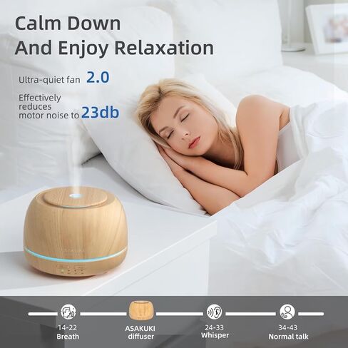 ASAKUKI Essential Oil Diffusers with 10Pcs*10ml Pure Essential Oil Gift Set, 5 in 1 Ultrasonic 300ML Aromatherapy Fragrant Oil Humidifier Vaporizer with Remote Control, Timer and Auto-Off-Yellow in Kuwait