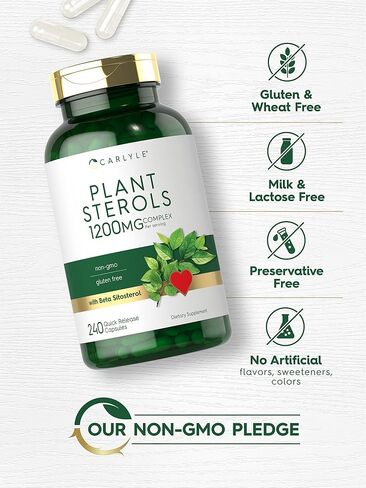 Carlyle Plant Sterols 1200 mg | 240 Ultra Potent Capsules | Non-GMO and Gluten Free Supplement | with Beta Sitosterol in Saudi Arabia