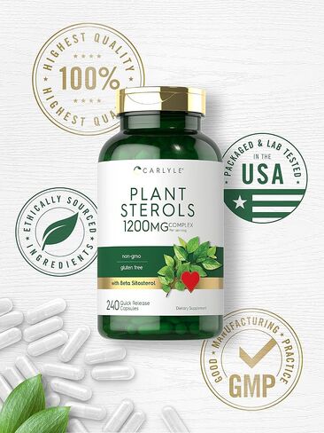Carlyle Plant Sterols 1200 mg | 240 Ultra Potent Capsules | Non-GMO and Gluten Free Supplement | with Beta Sitosterol in Saudi Arabia