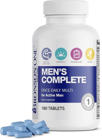 Bronson ONE Daily Men’s Complete Multivitamin Multimineral Once-Daily Multi for Active Men, 180 Tablets in Saudi Arabia