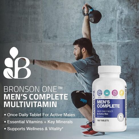 Bronson ONE Daily Men’s Complete Multivitamin Multimineral Once-Daily Multi for Active Men, 180 Tablets in Saudi Arabia