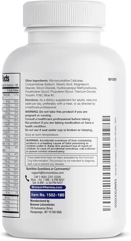 Bronson ONE Daily Men’s Complete Multivitamin Multimineral Once-Daily Multi for Active Men, 180 Tablets in Saudi Arabia