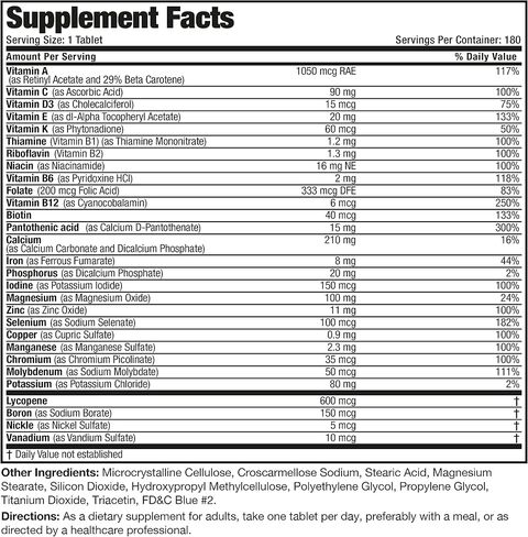 Bronson ONE Daily Men’s Complete Multivitamin Multimineral Once-Daily Multi for Active Men, 180 Tablets in Saudi Arabia