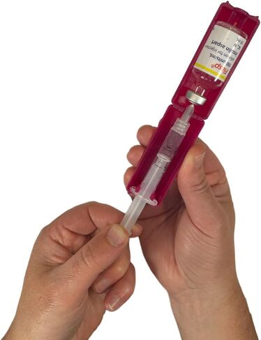 Vial Syringe Support for Omnipod users, Insulin transfer device for Type 1 Type 2 diabetes, Bottle Protector Case, Vial Holder (black) in Saudi Arabia