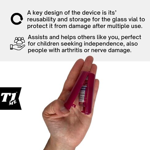 Vial Syringe Support for Omnipod users, Insulin transfer device for Type 1 Type 2 diabetes, Bottle Protector Case, Vial Holder (black) in Saudi Arabia