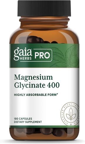 Gaia PRO Magnesium Glycinate 400 - دعم النوم وتخفيف التوتر - دعم العصبية - مع المغنيسيوم - 180 كبسولة (60 حصة) in Saudi Arabia