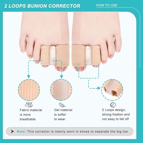 مجموعة مصحح ورم فواصل أصابع القدم من LOSKIA، فواصل أصابع القدم للرجال والنساء، أداة تمليس أصابع القدم الكبيرة - لأصابع القدم المطرقة، وأصابع القدم المتداخلة، والأورام (متوسطة) in Kuwait