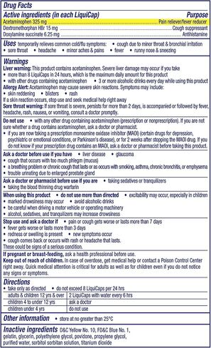 Vicks NyQuil Cold and Flu Relief Liquid Medicine, Powerful Multi-Symptom Nighttime Relief for Headache, Fever, Sore Throat, Minor Aches and Pains, Sneezing, Runny Nose, and Cough, 48 Liquicaps in Saudi Arabia