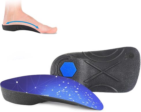 Arch Support, 330+ lbs Plantar Fasciitis Insoles, 3/4 Length Orthotic Inserts for Women & Men Heel Pain, Flat Feet,Heavy Duty Strong Support Pain Relief for Walking Running Black Red in Saudi Arabia
