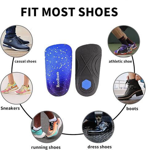 Arch Support, 330+ lbs Plantar Fasciitis Insoles, 3/4 Length Orthotic Inserts for Women & Men Heel Pain, Flat Feet,Heavy Duty Strong Support Pain Relief for Walking Running Black Red in Saudi Arabia