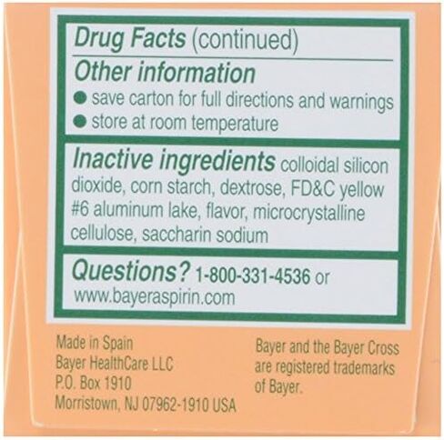 Bayer Children's Chewable, Children's Aspirin Pain Reliever, Orange, 36 ct in Saudi Arabia