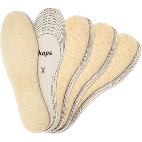 Kaps Winter Insole Set, 4 x Sheep Wool Inserts for Shoes and Boots, Warm & Soft, Set of 4 Pars Cut to Size Shoe Insoles for Adults Unisex, 4 Pair Pack in Saudi Arabia