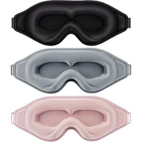 قناع نوم للنساء والرجال، غطاء واقي للرموش، قناع عين ثلاثي الابعاد، قناع عين ساتان للنوم، قناع نوم محيطي للسفر والتامل والقيلولة in Kuwait