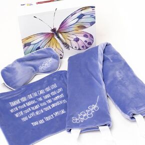 هدايا الاسترخاء للنساء - مجموعة قناع العين وغطاء الرقبة الخزامى الساخن القابل للميكروويف والعين، هدايا للتخلص من التوتر للنساء، هدايا استرخاء للنساء، هدايا عيد الأم، هدايا شكر، هدايا عيد ميلاد للأم in Kuwait