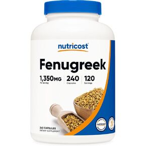 Nutricost بذور الحلبة 1350 ملجم، 240 كبسولة - خالية من الغلوتين، غير معدلة وراثيًا، 675 ملجم لكل كبسولة in Saudi Arabia