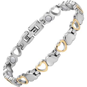 Magnetic Bracelet for Women,Titanium Steel Brazaletes Jewelry Gifts with Adjustable Tool(Braveheart Series) Magnetic Field Therapy