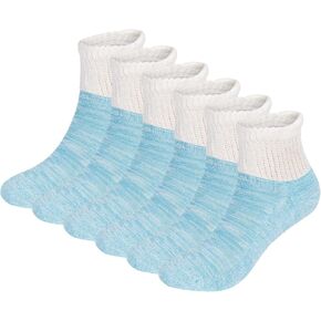 6 أزواج من جوارب الكاحل من الخيزران لمرضى السكري مع مقدمة بدون خياطة وجزء علوي غير مربوط، نعل مبطن للنساء والرجال من BampooPanPa in Kuwait