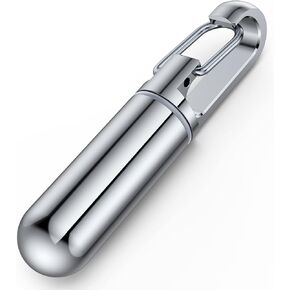 Small Pill Box Keychain, Titanium Mini Portable Pill Organizer Case Container for Purse,Waterproof Metal Pocket Pill Holder Medicine Bottle for Outdoor Camping Travel in Kuwait