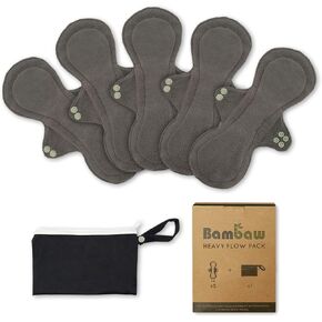Reusable Pads for Women with Discreet Pouch | Reusable Period Pads | Reusable Sanitary Pads for Women | Sanitary Heavy Pad | Reusable Pads Menstrual | Reusable Incontinence Pads for Women | Bambaw in Kuwait