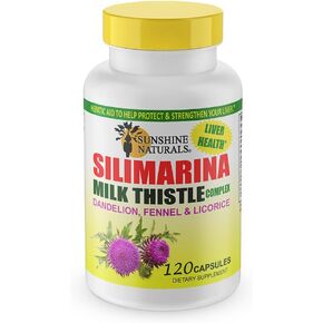Sunshine Naturals Milk Thistle Complex. Dietary Supplement to Protect and Strengthen your Liver. Dandelion, Fennel and Licorice. 600 mg. 120 Capsules in Saudi Arabia