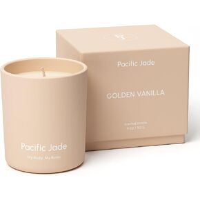 Hand Poured 100% Natural Soy Candle 11oz - Luxury Fragrance in Matte Glass for Home or Gift - Premium Cotton Wick for 60 Hours Burn Time - Woman-Founded Brand (Golden Vanilla)