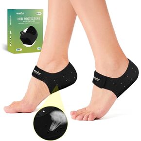 Plantar Fasciitis Gel Heel Protectors - Welnove Heel Cups for Women Men Heels Spur Pain Relief - Heel Inserts Pads for Achilles Tendonitis Dry Cracked Heel Support Cushion (W 4.5-9 / M 5-8)