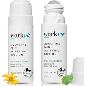 Lidocaine Roll On Pain Relief Cream (1), Safe for Sensitive Skin, Maximum Strength Lotion, for Nerve, Knee, Neck, Muscle, and Joint Pains