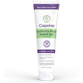 Capsiva Arthritis Pain Relief Topical 3oz Tube, for Your Hands, Neck, Back, Joints, Non-Greasy, No Burn, Odor Free, Homeopathic Active Ingredients, Contains Capsaicin & Arnica, Absorbs Fast in Saudi Arabia