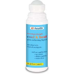 A+Health Cool & Heat Pain Relieving Liquid, Menthol 16%, Maximum Strength, Roll On, Made in USA, 2.5 fl Ounces (CoolHeat)